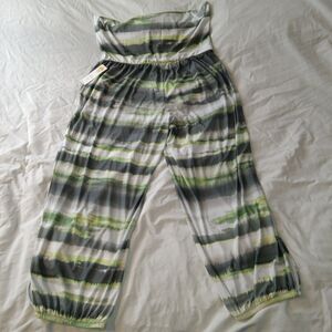 C&C Sport Stripped High Fold‎ Down Waist Jogger Pants Size XL NWT